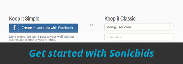 Getting started with Sonicbids